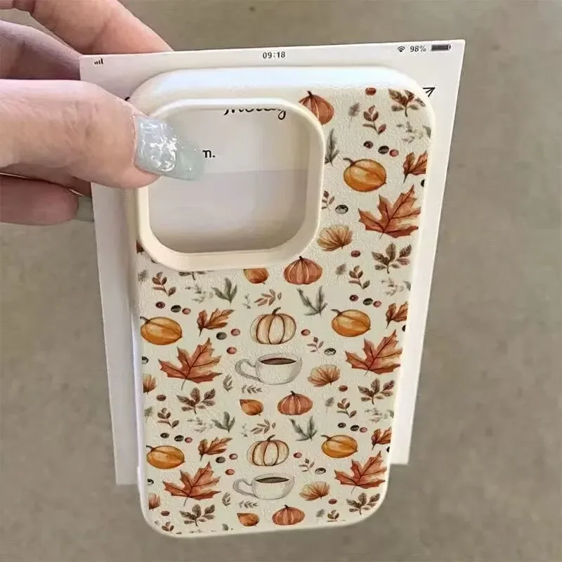 秋のハロウィン パンプキン コーヒー柄 サムスン Galaxy S25 Ultra S24 S23 S22 S21 S20 S10 Ultra Plus S24 FE 携帯電話ケース