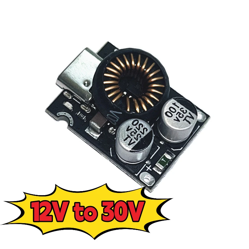 وحدة شحن سريعة 65 وات PD3.1 PPS، مخرج تيار مستمر 12 فولت-30 فولت إلى USB-C 3.3 فولت-21 فولت، يدعم بروتوكولات Apple QC3.0 SCP AFC FCP PE2.0