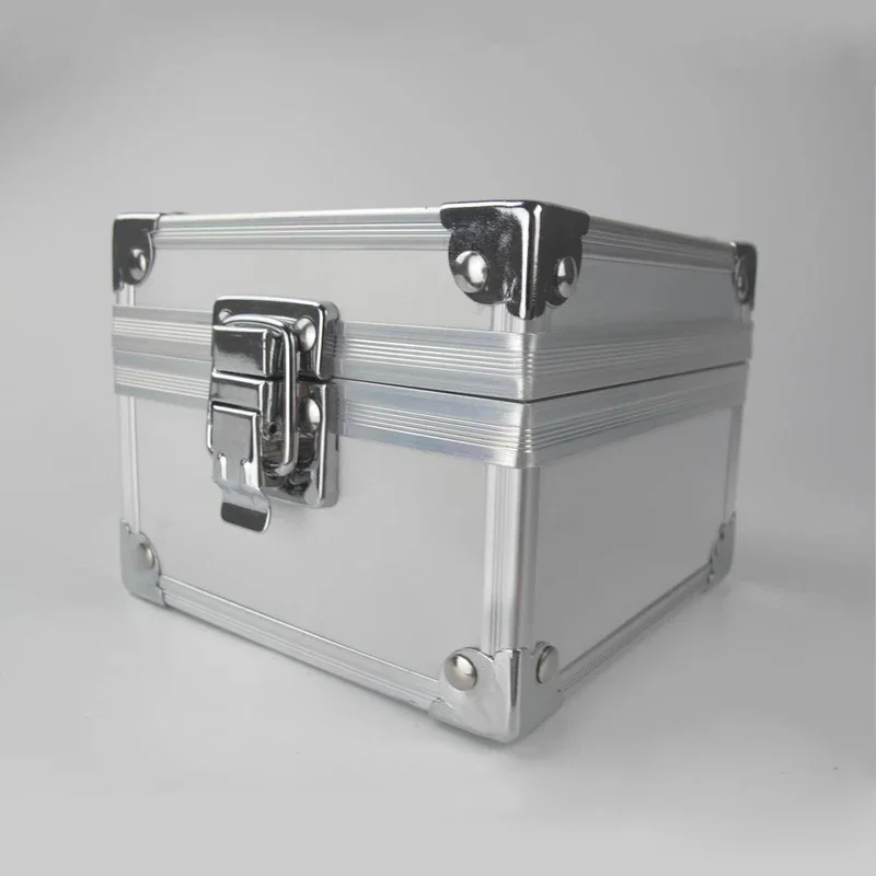 

Small Portable Transparent Aluminum Alloy Jewelry Box Metal Watch Storage Case 105x105x85mm Collection Table Pillow