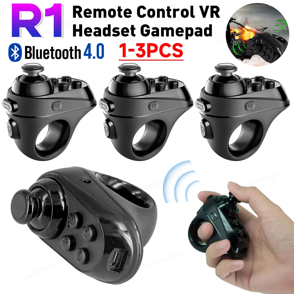 3-1PC R1 Mini Finger Mouse Bluetooth VR Remote Controller Ring Shape Wireless Gamepad for iOS Android Phone VR Headset Accessory