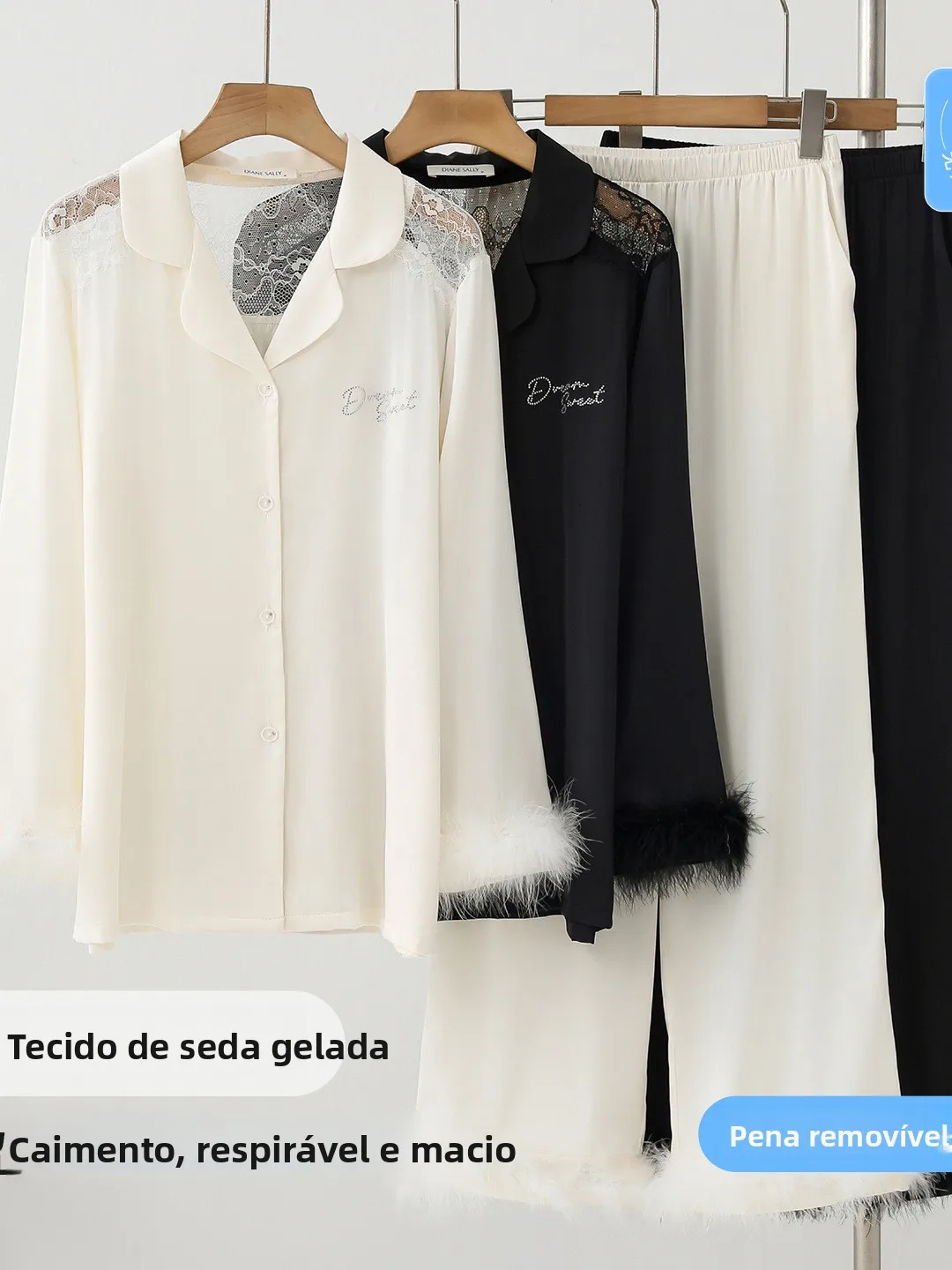 ensemble-deux-pieces-elegant-en-soie-avec-empiecements-plumes-manches-longues-detachables-et-pantalon-long-vetements-de-nuit-et-d'interieur-pour-femme-printemps-automne