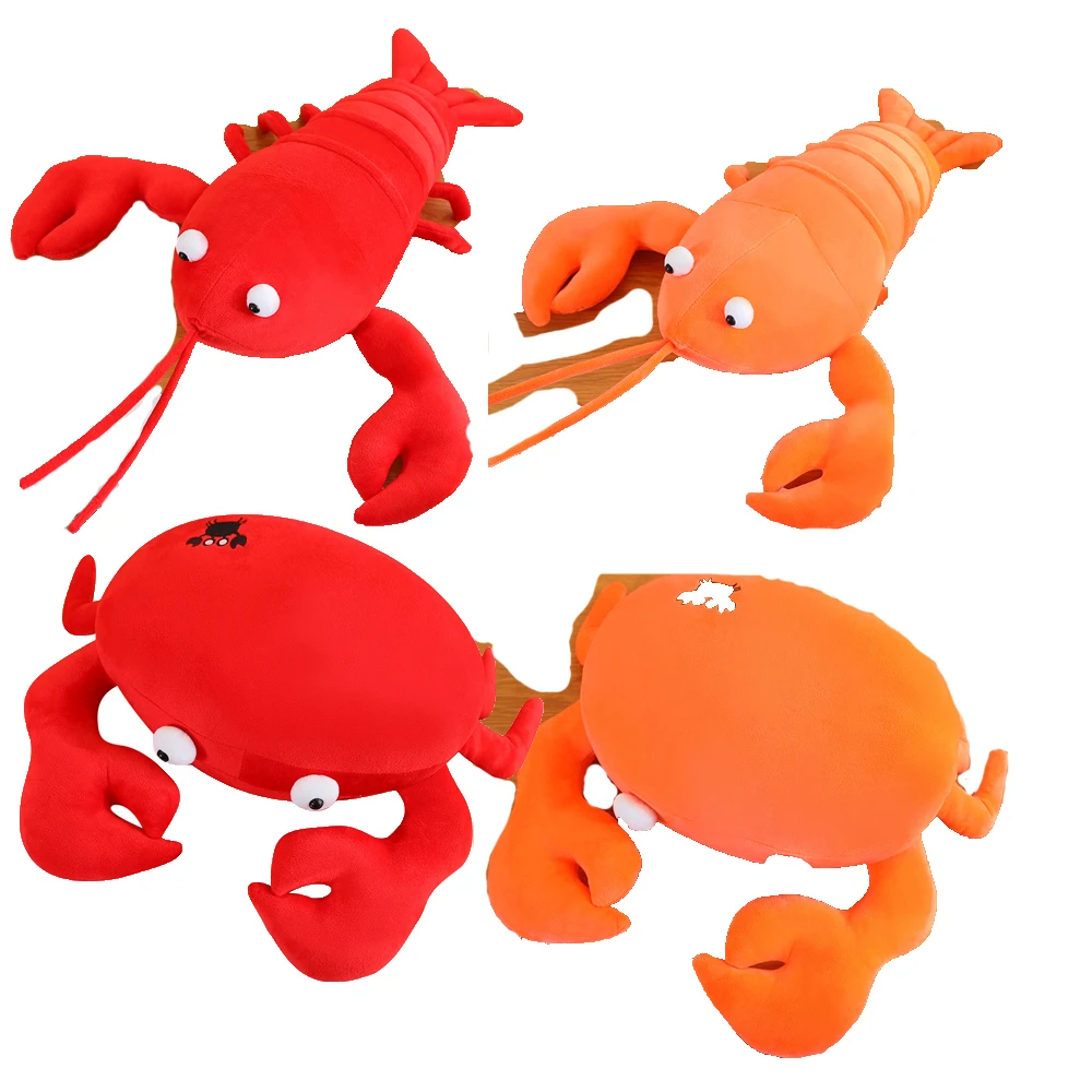 Lovely Red Crab Plush Toy Soft Lobster Doll Comfortable Sea Animal Pillow Birthday Present Gift  20-80cm