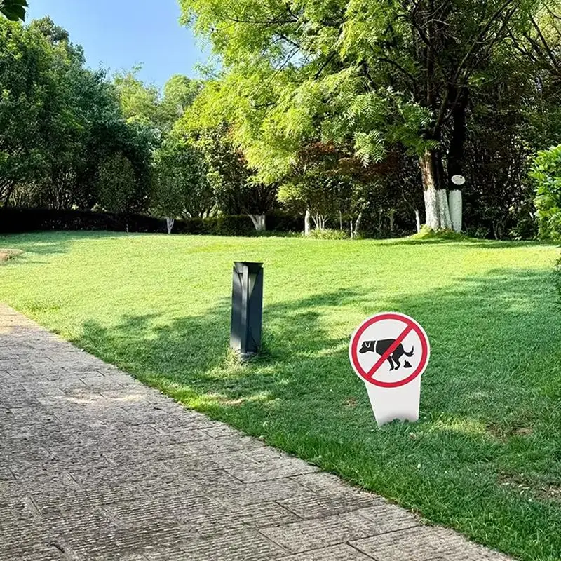 Outdoor Waterproof "No Dog Poop" Plastic Yard Sign Garden Stake Warning for Pet Owners Prevent Pollution