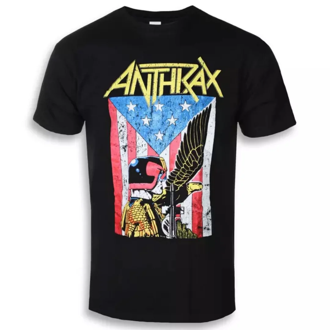 Camiseta de Banda Thrash Metal com Estampa de Águia Dread Eagle em Estilo Hip-hop de Rua para Homens e Mulheres
