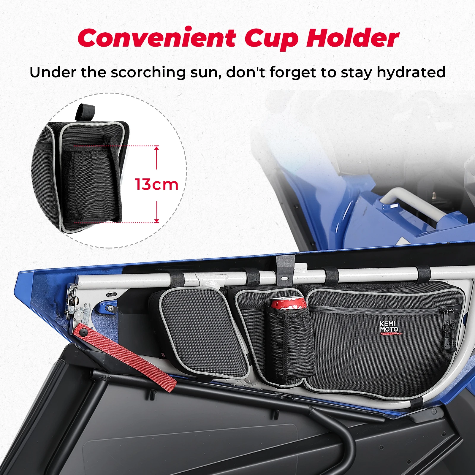 Side Storage Door Bag with Knee Pad For Can-am Maverick X3 Max R RR 4x4 XMR XDS XRC XRS DS RS Turbo DPS 900 HO 2017+ 2/4 Doors - view 3