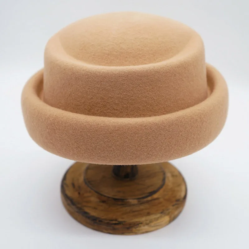 Warm Winter Beret Hats Men\'s Women Crushable Pork Pie Fedoras Ladies Pillbox Hat Wedding Hat Caps