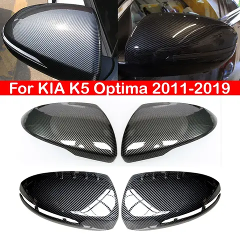 KIA K5 Optima 2011-2015 2016-2019 자동차 교체 백미러 사이드 미러 커버 윙 캡 외부 도어 케이스 트림 탄소 섬유