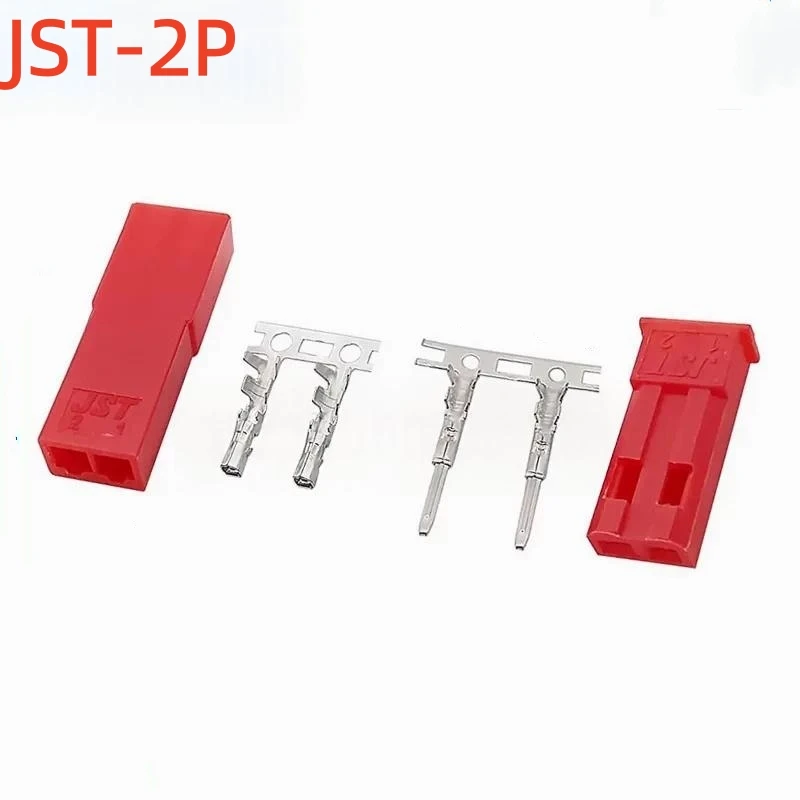 100PCS JST-2P SYP-2P Red Connector Terminal Cold Pressure Wiring Plug 2P Male/female Rubber Shell Spring