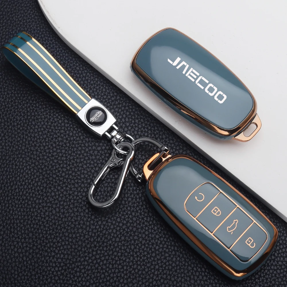 

Car Key Case Cover for Chery Jaecoo J7 J8 7 phev 2025 2024 2023 Soft TPU Key Bag Protection Shell Keychain Auto Accessories