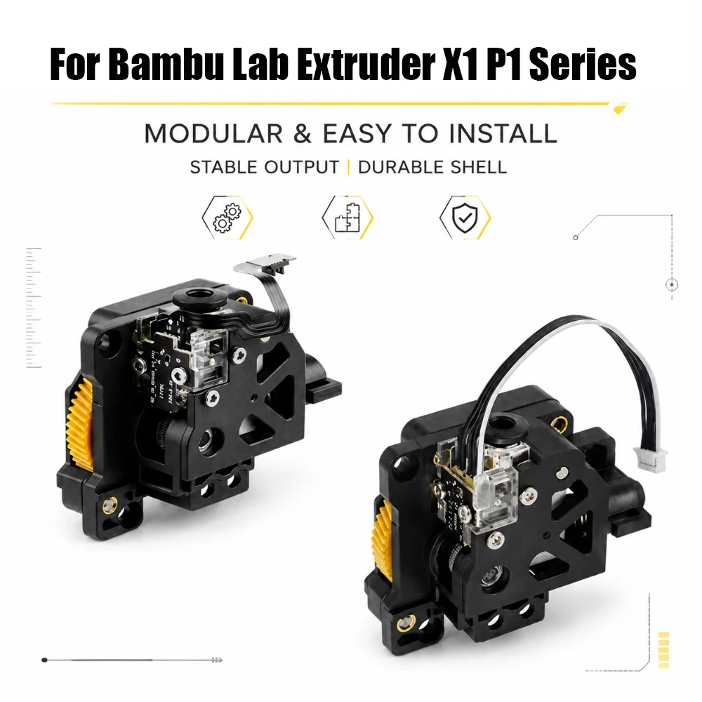 

For Bambu lab Extruder X1 X1c High Quality Hardened Steel For P1P P1S Extruder For Bambu lab 3D Printer Accessories