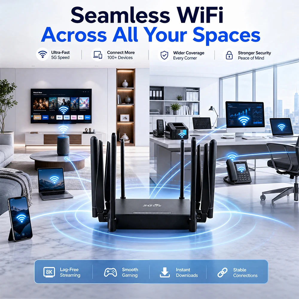 OPTFOCUS 5G CPE SIM Router AX1 - Wifi 6E Router Tri Band 6Ghz incelemesi ve fiyatı
