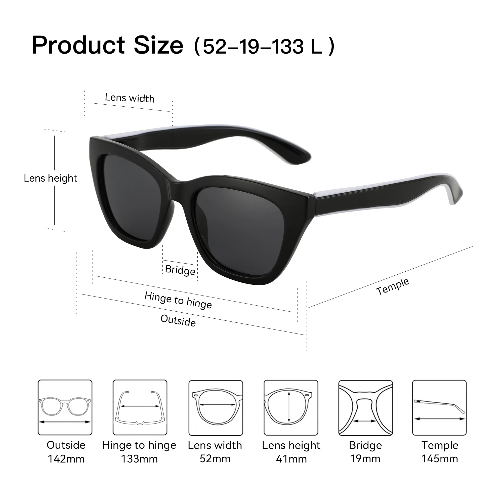 ZENOTTIC Square Polarized Sunglasses 2026 Fashion Women Thick Frame UV400 Protection Sun Glasses for Ladies Shopping Gif