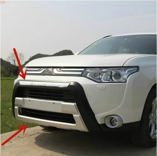 For Mitsubishi Outlander 2013-2015 ABS Engineering Plastics Front and rear bumpers collision avoidance car accessories