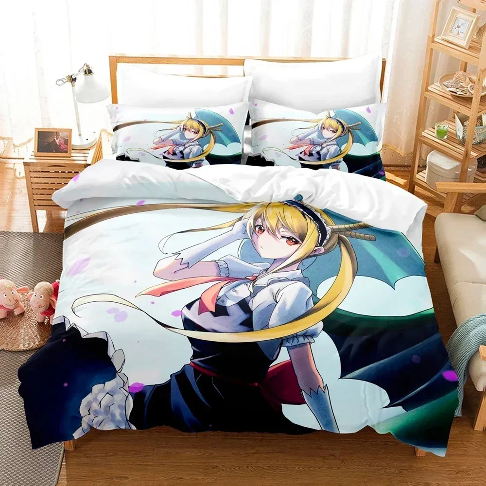 3D Print Miss Kobayashis Dragon Maid Bedding Set Anime Kanna Duvet Cover Double Twin Full Queen King Kids Quilt Cover
