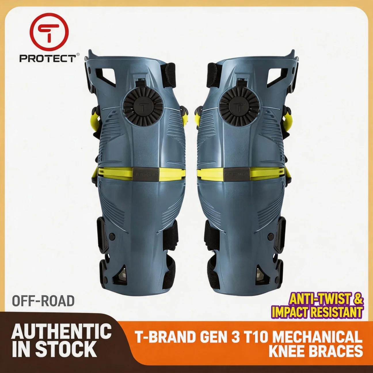 T-Protect Safety kneecap skeleton off-road motorcycle Racing  Knee Pads Protection Mechanical exoskeleton Riding Guard T10 X8