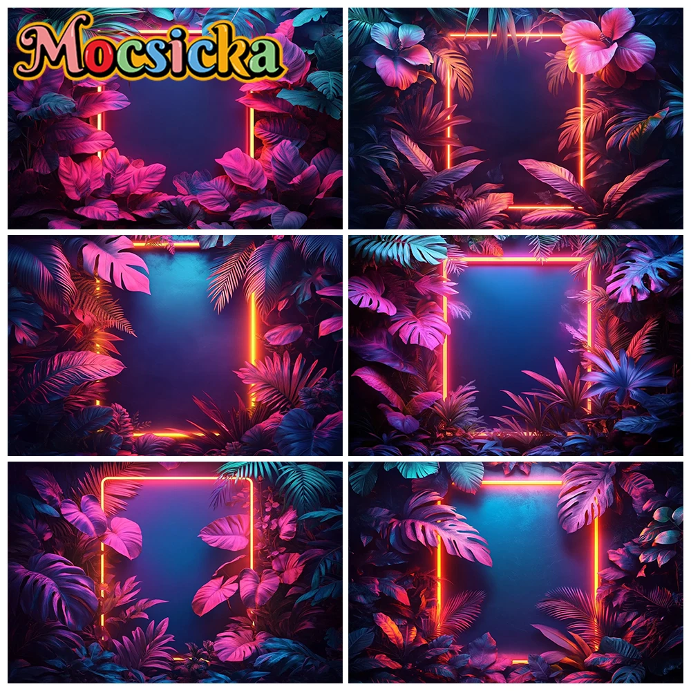 

Mocsicka Photography Background Child Baby Shower Birthday Portrait Backdrop Lighting Leaf Decorations Photo Studio Props Banner