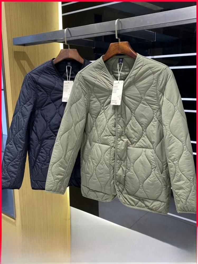 

Warmth Insulated V-Ne Men's Cotton Jaet Outdoor Autumn Winter Layered Faionable Youth Nylon Polyester Filled Coat