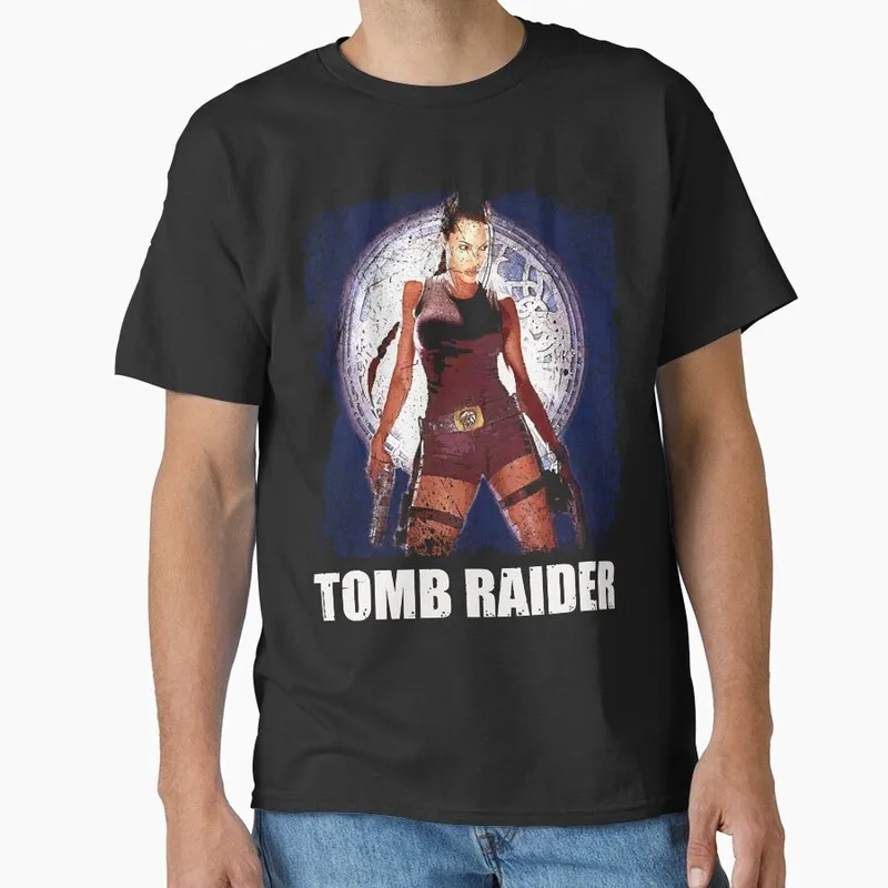 Retro Video game Tomb Raider Angel of Darkness Lara Croft Gift t shirt for gamer 1016 Short Sleeve Graphic Clothes US Size Tee