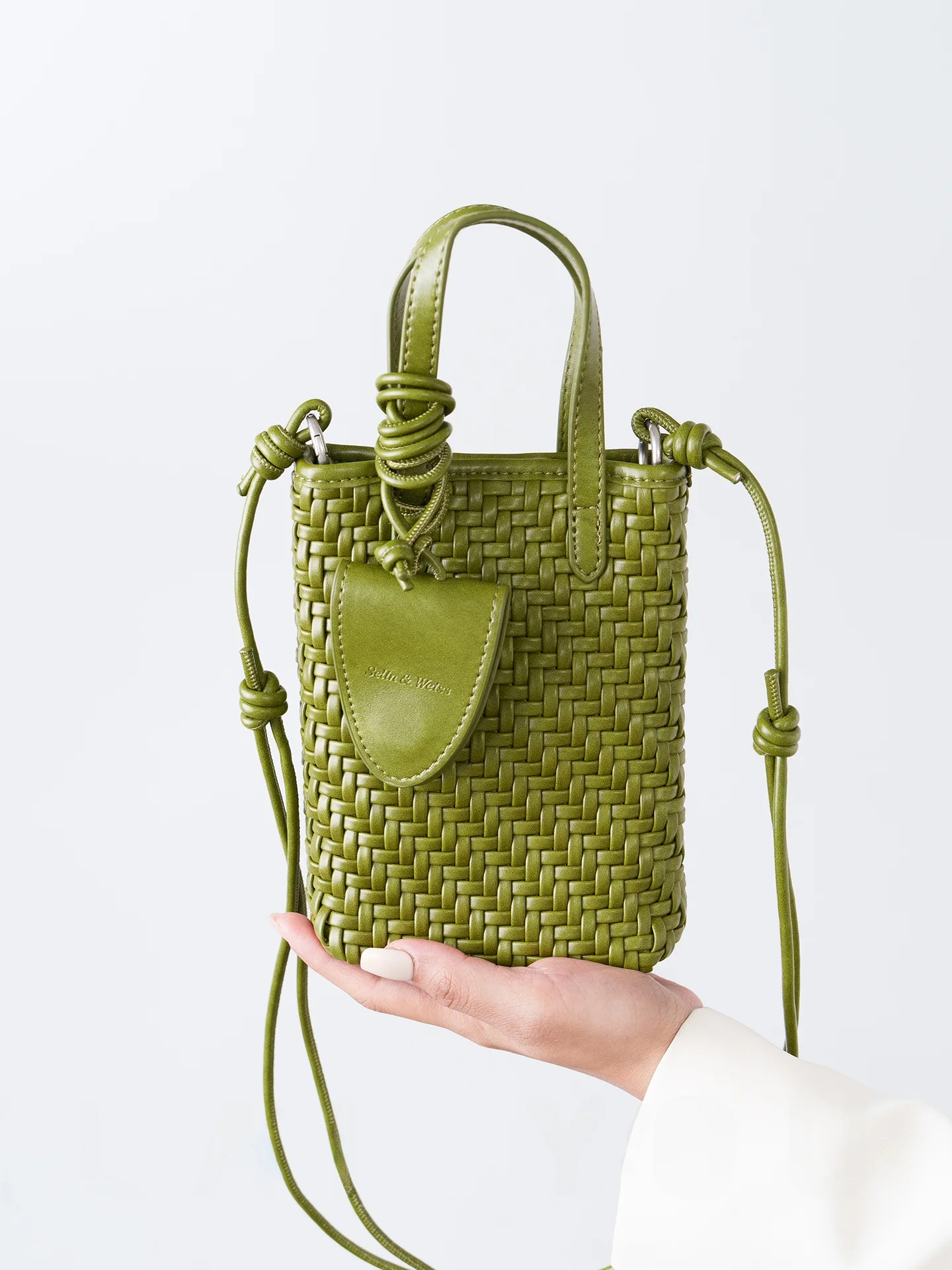 Bolsa de Telefone Móvel Artesanal Selin Weiss, Bolsa de Ombro Feminina, Estilosa e Versátil, Pequena para Uso Diário