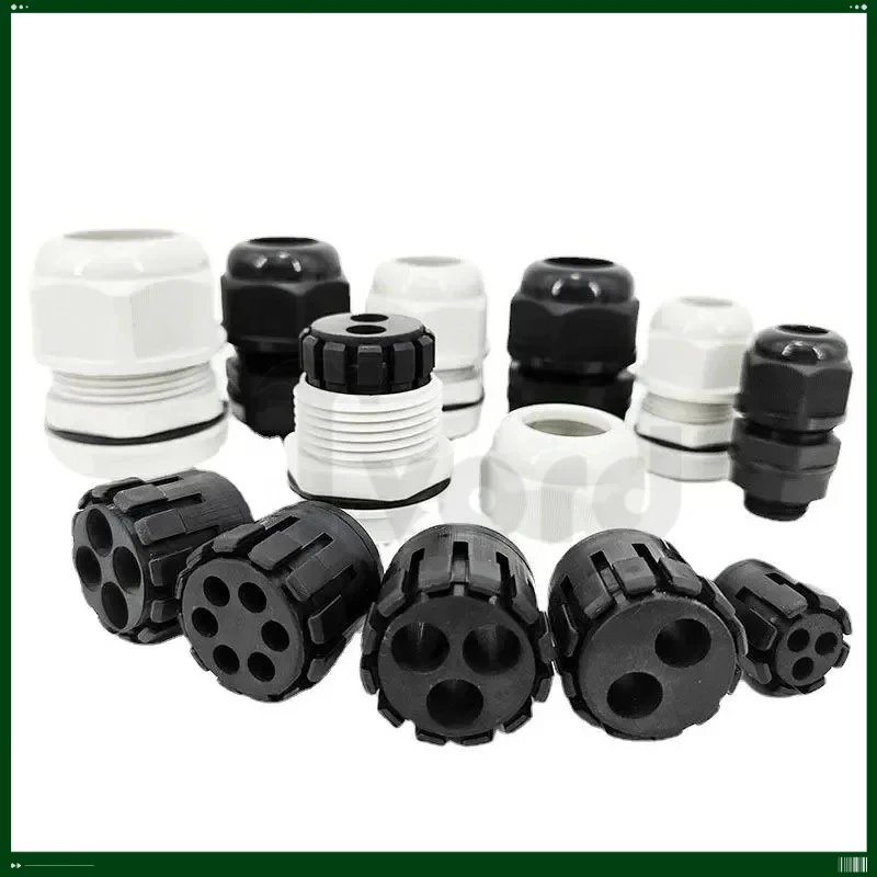 Multiple Holes Cable Gland Inserts Plug Waterproof IP68 Nylon Cable Glands Metric Multi Hole Plastic Cable Glands 2-Hole 3-Hole