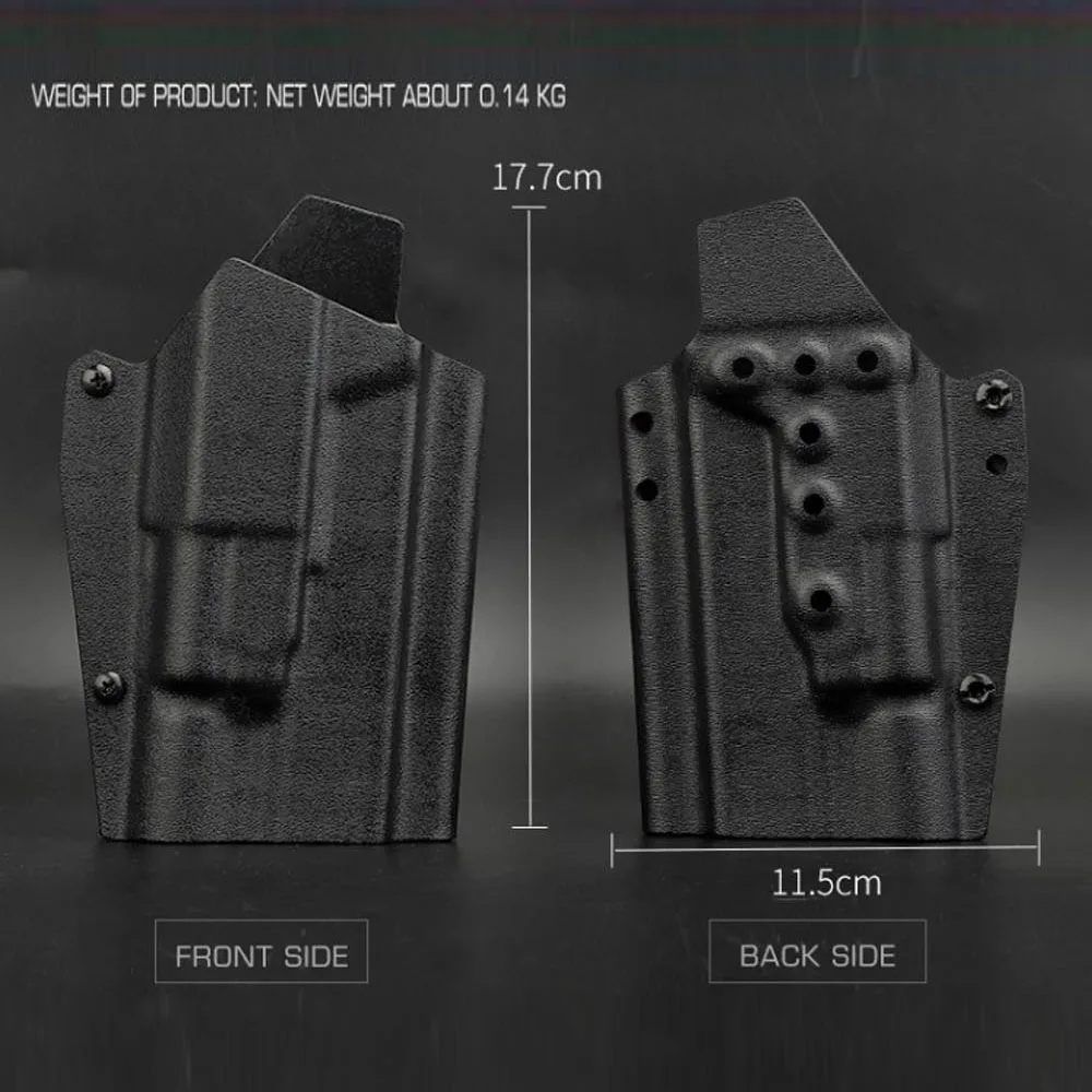 Fondina tattica per pistola Kydex per Glock 17/19/19X/45 compatibile X300 torcia da caccia fondina softair con Kit a sgancio rapido QLS