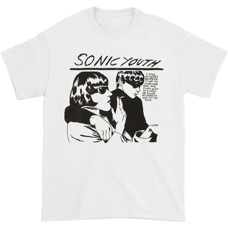 

Новая летняя хлопковая футболка SONIC YOUTH с буквенным принтом в стиле ретро и круглым вырезом с короткими рукавами, уличная повседневная универсальная футболка в стиле панк для пары