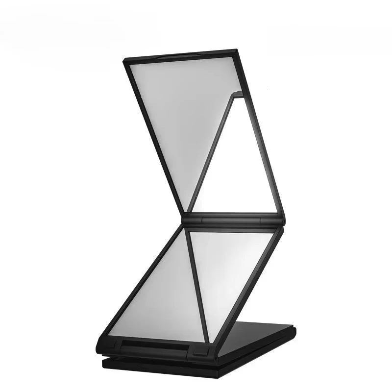 4面鏡 360度 ハンドヘルド デスクトップ ポータブル 折りたたみ式 化粧鏡 セルフヘアカット用 化粧鏡 便利で実用的