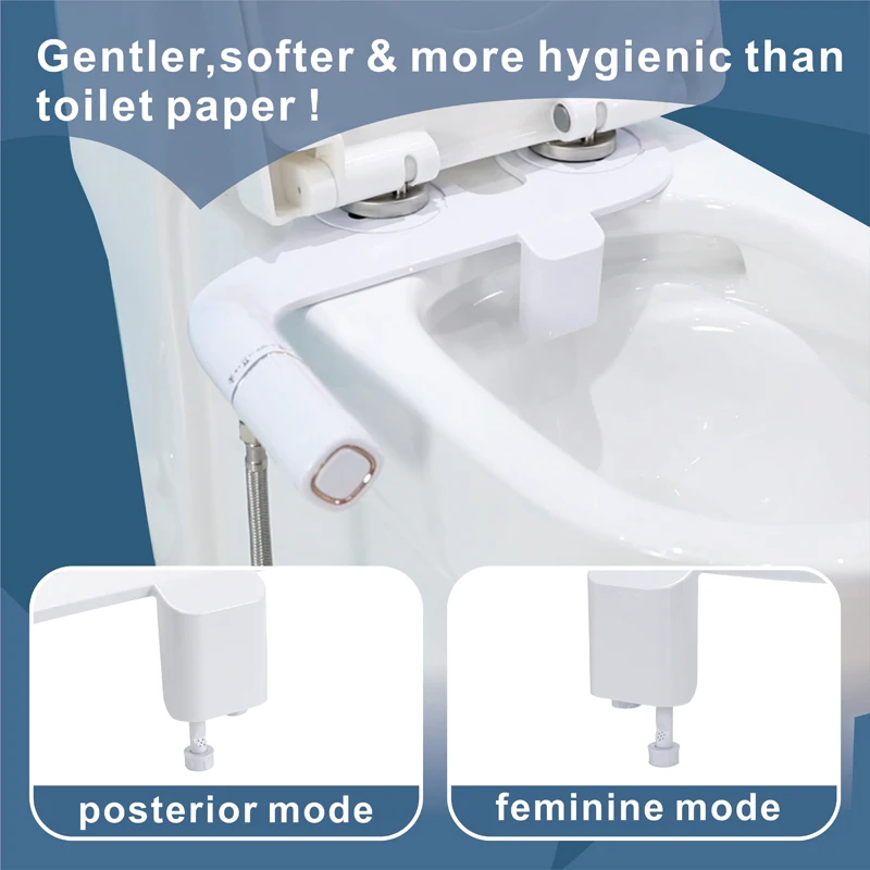 SHX Toilet Bidet Ultra-Slim Bidet Toilet Seat Attachment With Brass Inlet Adjustable Water Pressure Bathroom Hygienic Shower