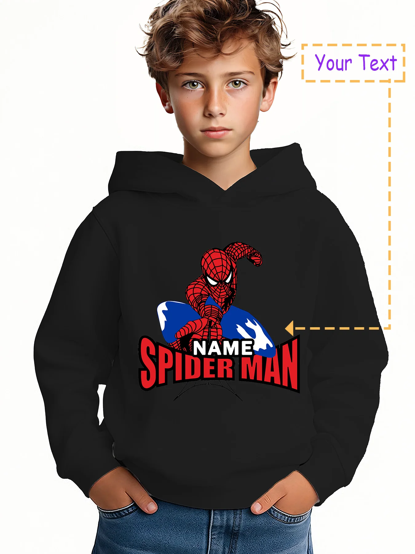 

MINISO Classic Spider-Man Surf Hoodie for Kids - Spider-Man surfing look is perfect for summer outings and casual wear. Customiz