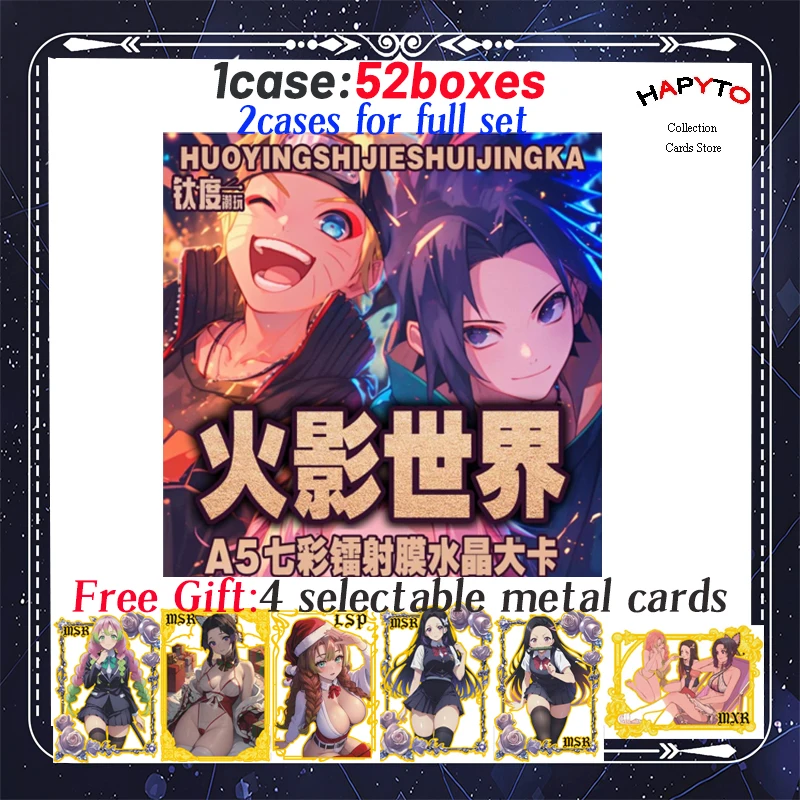 

Newest Naruto A5 Size Boards Japanese Anime Konoha Bonds Collection Cards Hinata Sakura Sasuke Booster Box TCG Hobby Gift