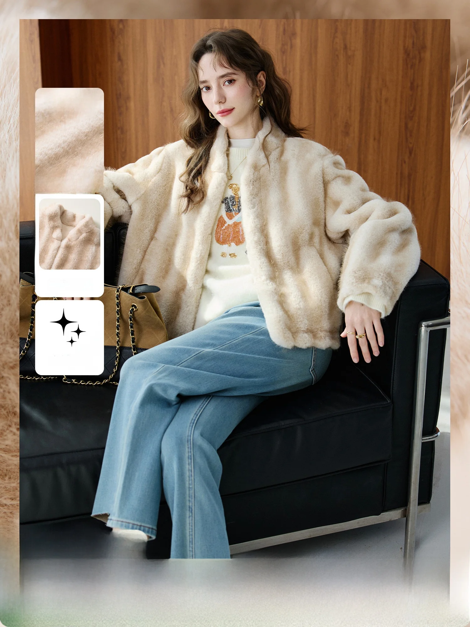 

Nagagu Neapolitan ort Thiened Women's Fur Coat Pumpkin Valley Ningboasim ortened Version of the Original Long Coat