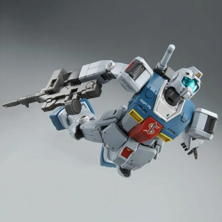 Bandai-figura de acción de Gundam RGM-79, HG 1/144, modelo Original de Anime, juguetes para niños, colección, en Stock