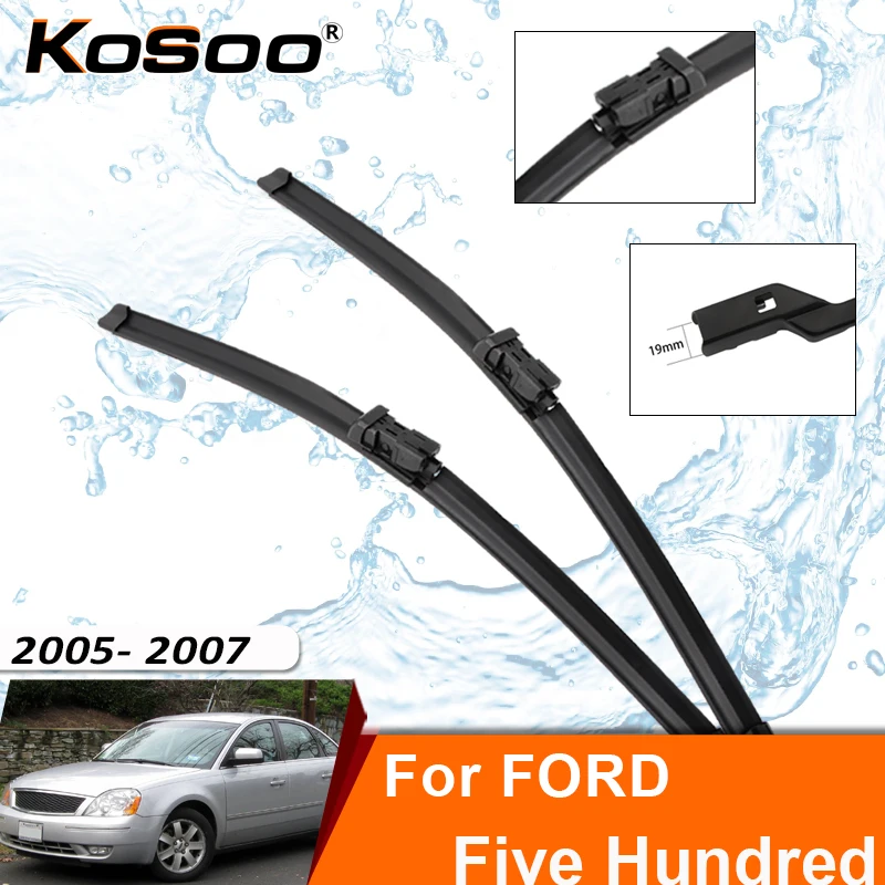 Escobilla limpiaparabrisas para FORD Five Hundred 2005-2007, repuesto de goma para parabrisas, accesorio para limpiaparabrisas delantero