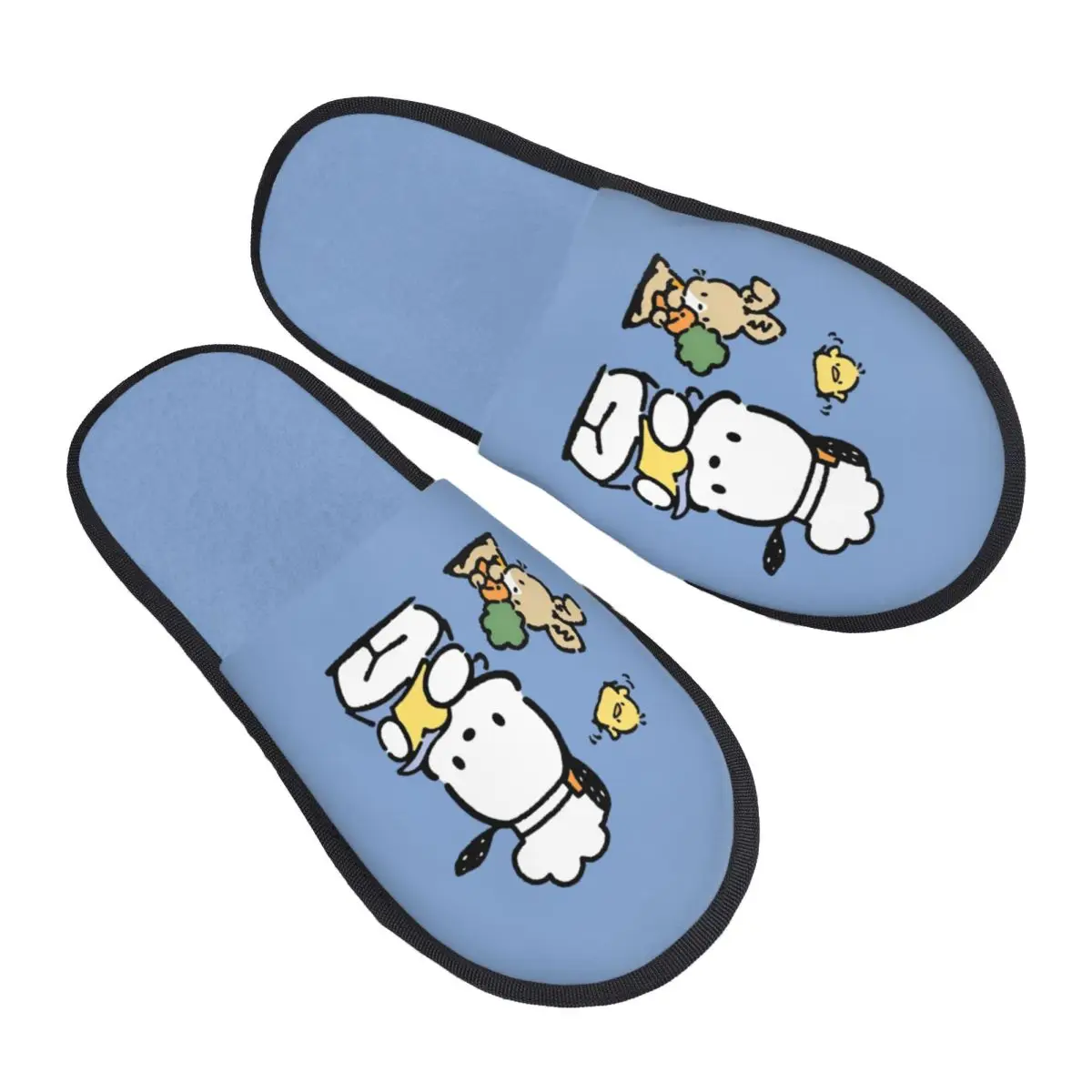 

Домашние тапочки Pochacco на заказ, женские тапочки без шнуровки из мягкой пены с эффектом памяти Kawaii, гостиничные тапочки