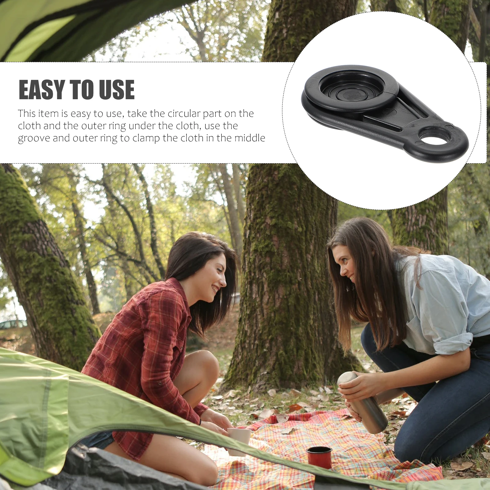 

10Pcs Tent Lightweight Sturdy Outdoor Camping Tarp Holder Tent Trap Clip Tent Fixing Clip