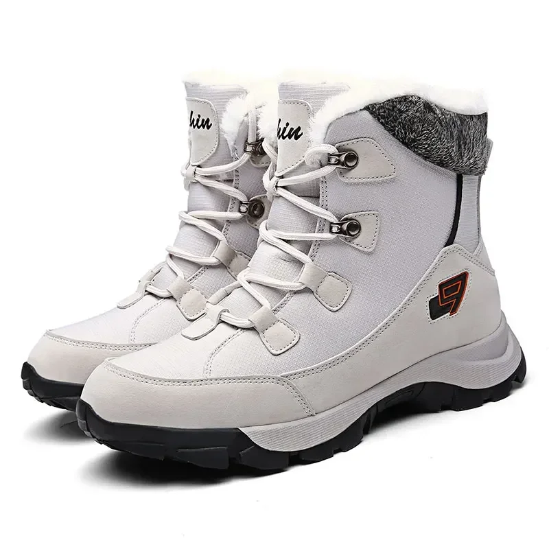 2023 New Winter Boots Men Hiking Boots Outdoor Waterproof Snow Boots Men Warm Fur High-top Sports Casual Cotton Shoes Non-slip