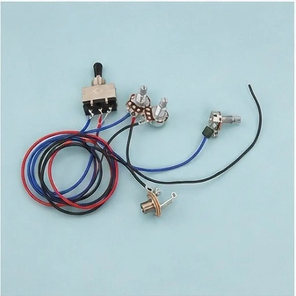 Prewired Wiring Harness 3-Way Toggle Switch 2t 2V Replacement Guitar Long Shaft Pots Wiring Harness Guitar Replacement