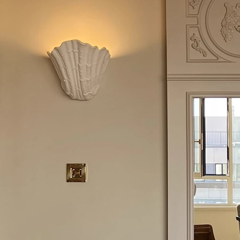 French Wall Lamps Luxurious Baroque Art Shell Wall Lights Parlor Bedroom Bedside Table Study Restaurant Cafe Home Decor Lighting
