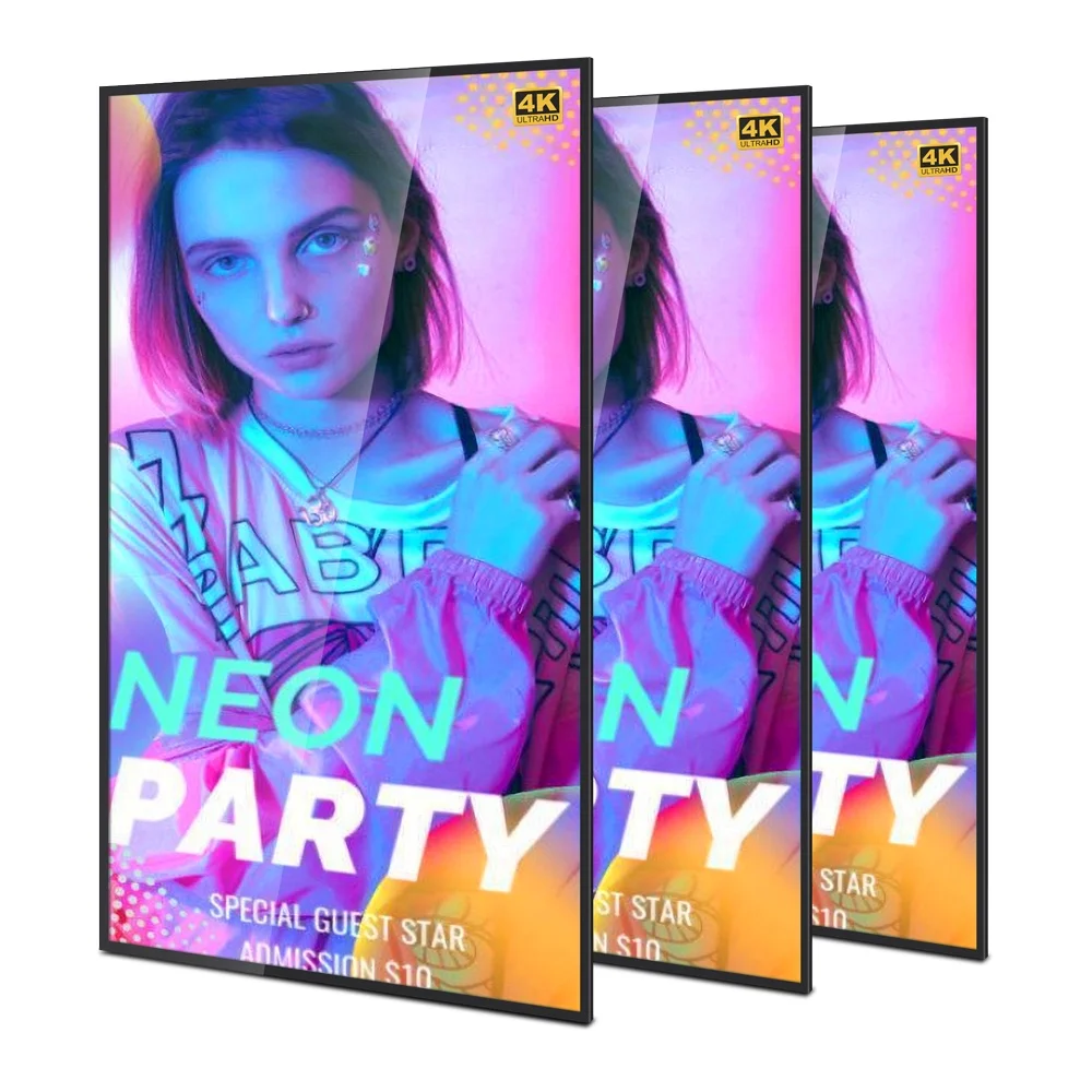 55-дюймовый 4K видео настенное крепление рекламный QLED монитор Android ЖК-дисплей цифровой вывески киоск 43-дюймовый ЖК-рекламный дисплей