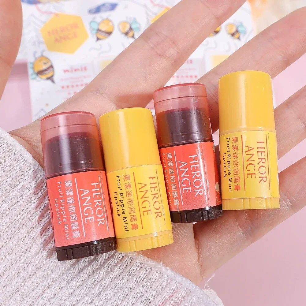 Mini Colored Lip Balm Moisturizing Fruity Jelly Lipstick Makeup Lasting Nourish Reduce Lipline Anti-drying Lips Care Cosmetics