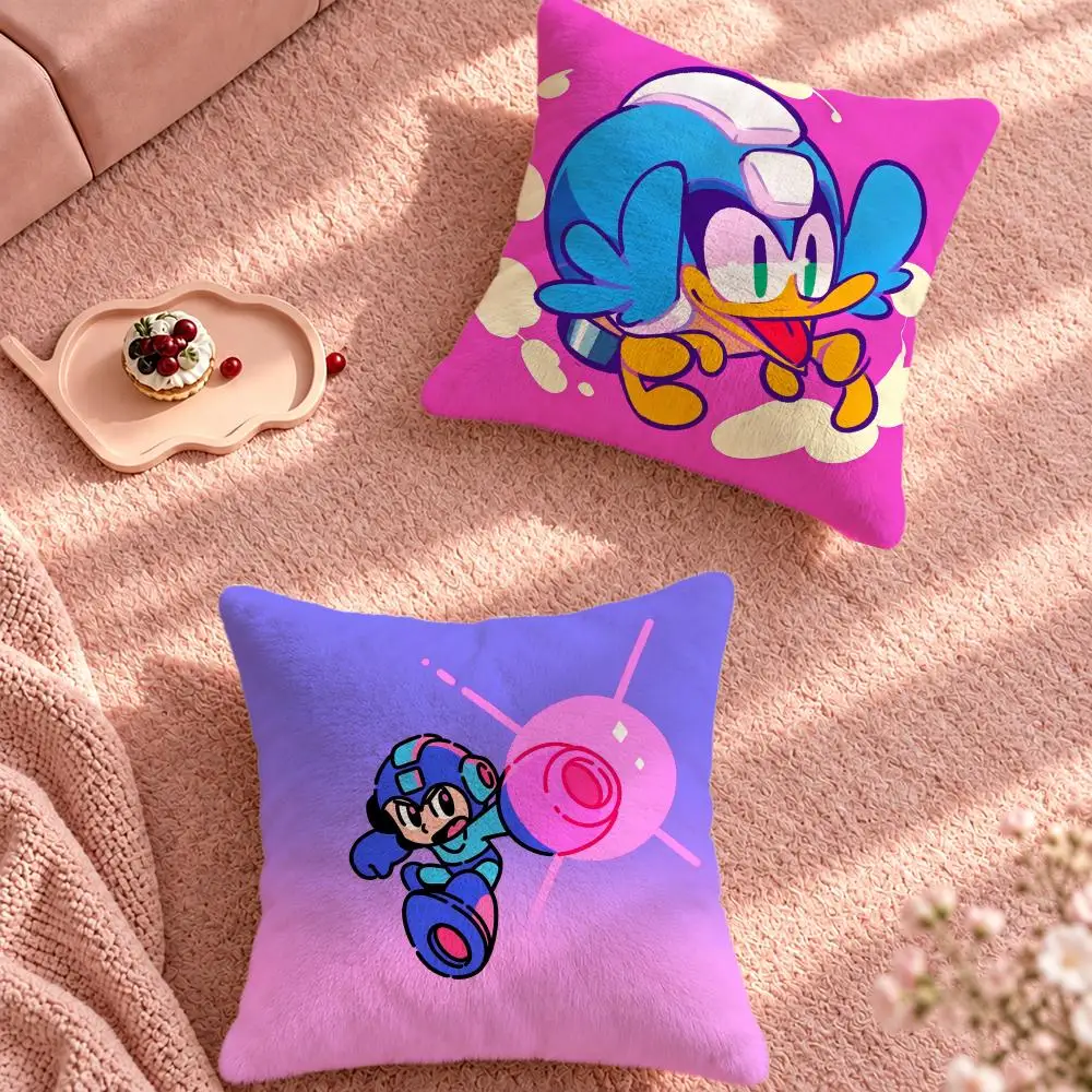 Game Action Mega Man Rockman Cushion Cover Cute Cartoon Throw Pillow Cover Soft Plush Cushion Cover Sofa Bedroom Home Decor