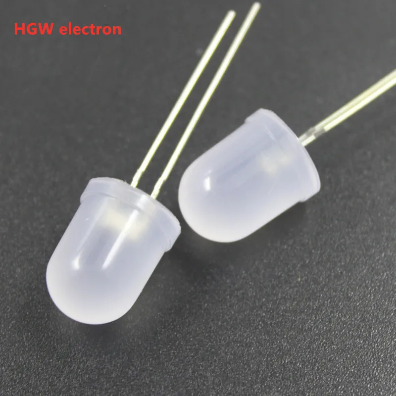 50Pcs 5Colorsx10Pcs 10MM LED Diode Diffused Kit 10mm 3V Set Light Emitting White Green Red Blue Yellow F10 Luminous tube