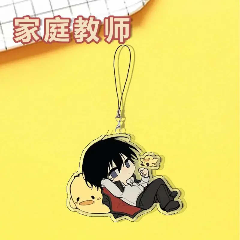 Anime Hitman Reborn Gokudera Hayato Kozato Enma Rokudou mukuro Acrylic Mobile Phone Lanyard Chain Pendant Cute Keychain Gift