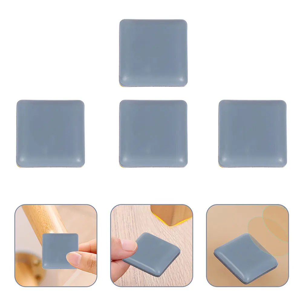 

8 Pcs Anti-slip Chair Leg Mat Table Feet Pads Floor Protectors Furniture Leg Pads Square Rubber Caps Quiet Cushions Home Office
