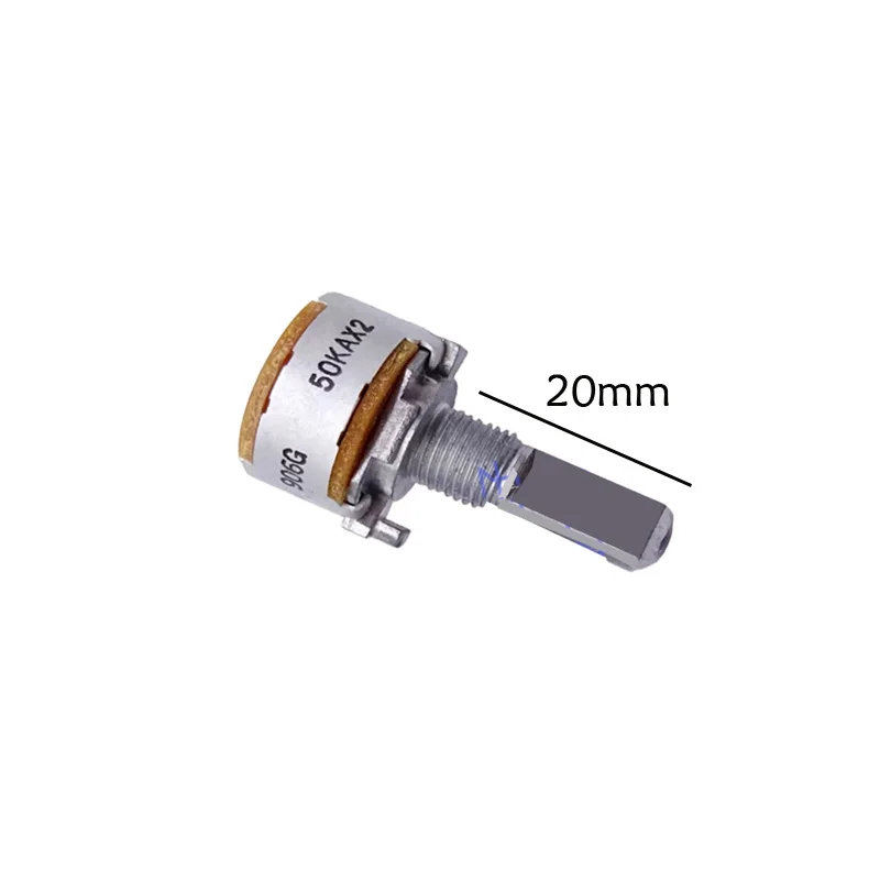

100% new Japan 1pcs ALPS RK163 A50KX2 Audio Dual-unit Rotary Potentiometer 16-type A50K 6Pins 20mm Half shaft 50KAX2