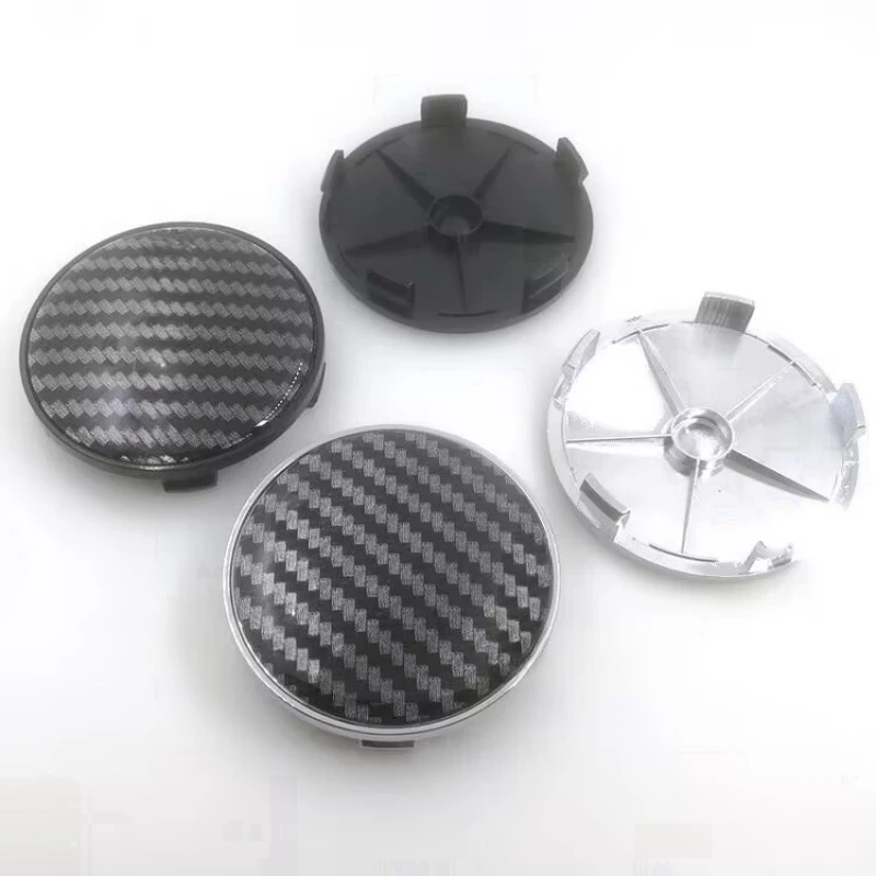 

4pcs 68mm With 65mm Aluminum 3D Carbon Fiber Logo Car Wheel Center Hub Cap Dust-proof Cover Car Accessories