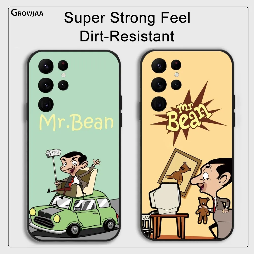 Mr B-Bean Cartoon Funny Phone Case For Samsung Galaxy S25 S24 S22 S23 Ultra S21 S20 Plus 5G Protective Silicone Funda