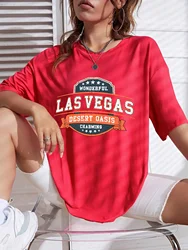 Las Vegas Wonderful Desert Oasis Women T-Shirt Personality Street Short Sleeve Hip Hop Cotton Streetwear Casual Fashion T Shirt