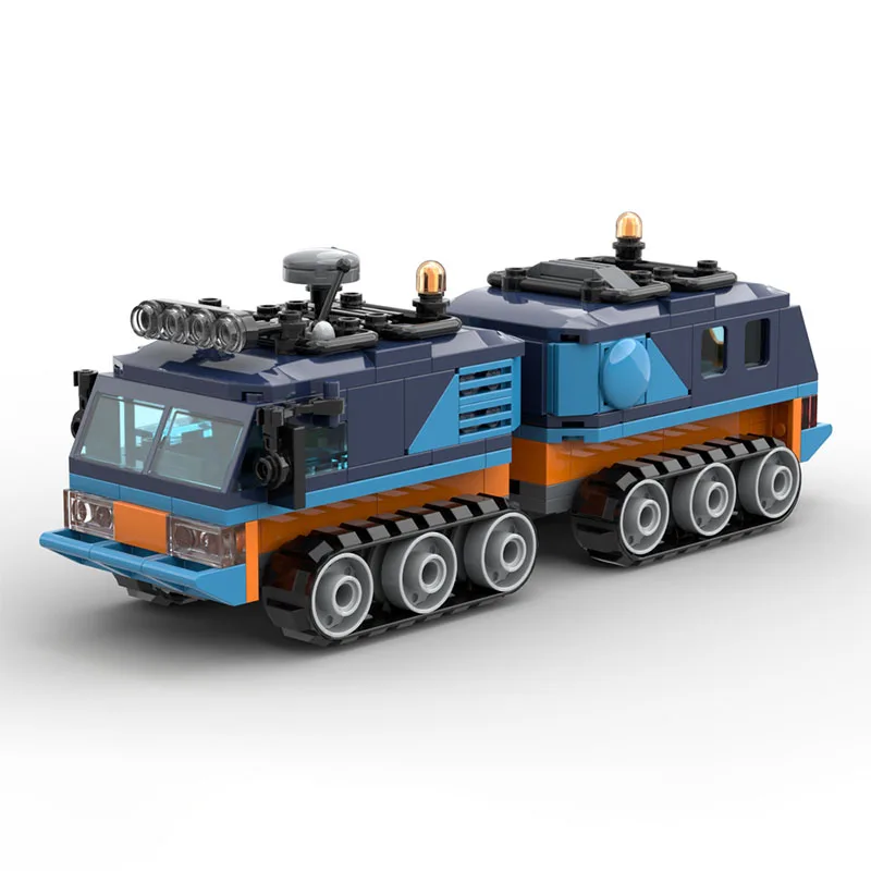 

283PCS City Arctic Series Articulated Tracked Vehicle Arctic Blue Model Holds Minifigure MOC DIY BuildingBlock Birthday Toy Gift