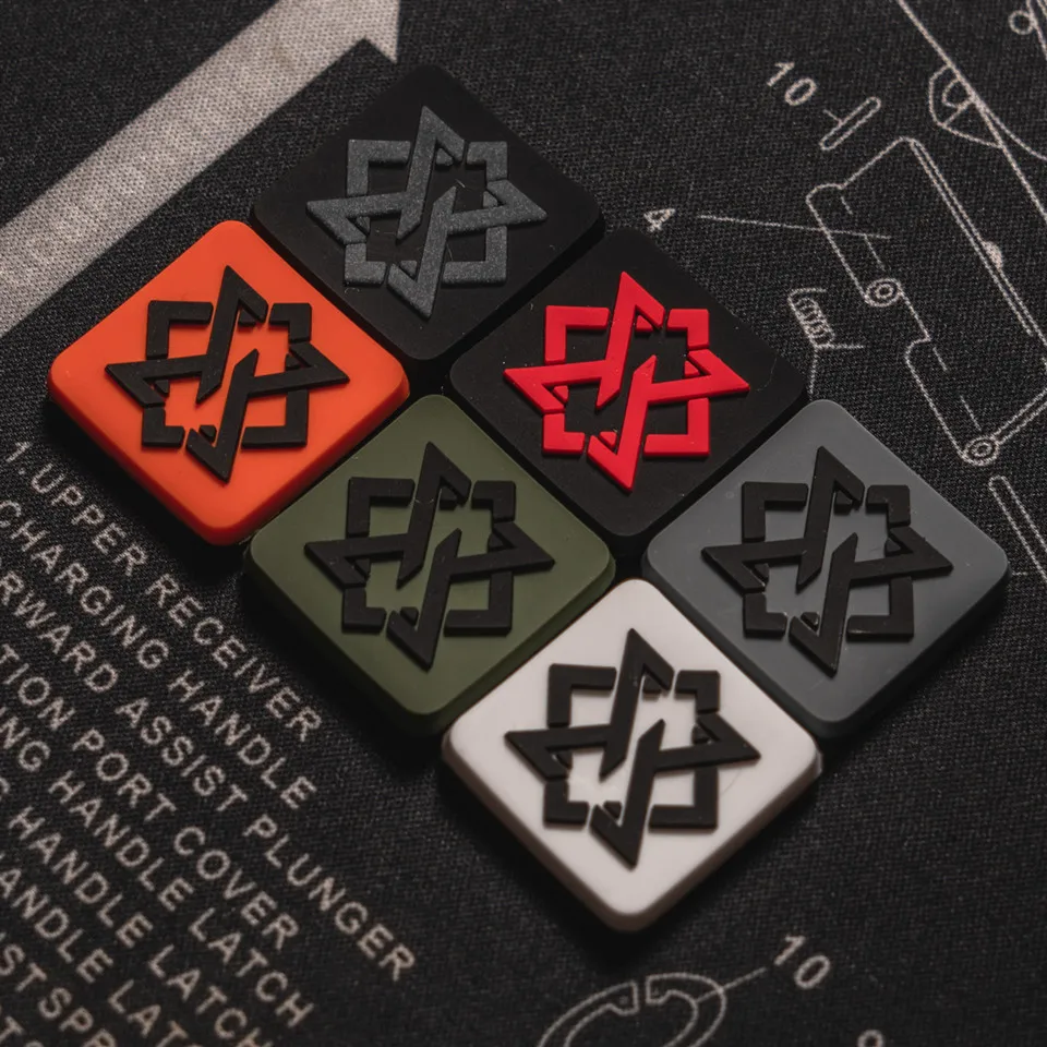 Mini 3D PVC LOGO Patch Luminous Square Tactical Badge DIY Appliques Armband Decorate